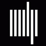 Image of 7 white equally spaced and same size lines on a black background