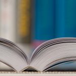 Side view of a open book.