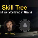 CSI Skill Tree banner, featuring a screenshot from the game Inside, showing a small person peering up into the light in a cavernous indoor environment. Superimposed on the image are headshots of our guest speakers, Amos Roddy and Tochi Onyebuchi.
